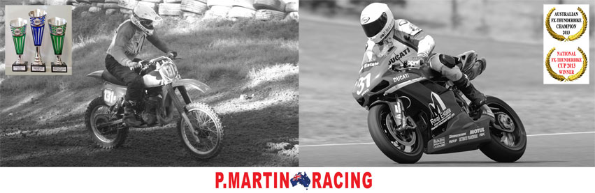 P.Martin Racing Page - Australian road racing champion, Motorcycle racing, Ducati racing, vintage motocross, promotional events, motorcycle displays, Australia.