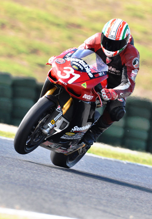 P.Martin Ducati 1198s at Phillip Island GP Circuit.