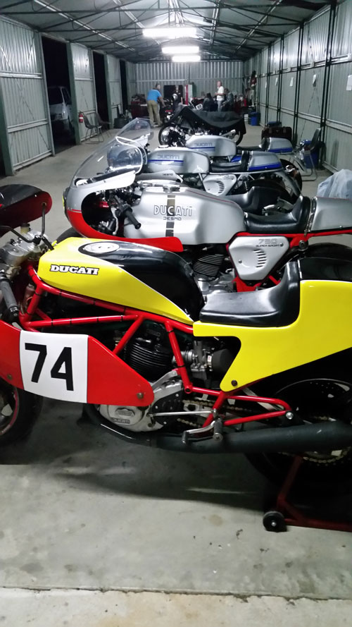 Ducati shed at BBB 2017 Brodford.