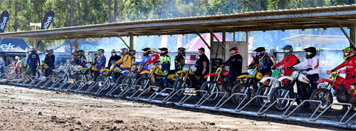 The PRO_MX Championship Evolution Class Start Line.